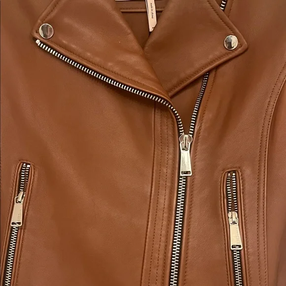BCBG Women's Genuine Leather Moto Jacket - Picture 2 of 8